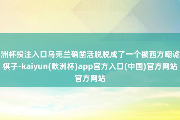 欧洲杯投注入口乌克兰确凿活脱脱成了一个被西方嘲谑的棋子-kaiyun(欧洲杯)app官方入口(中国)官方网站