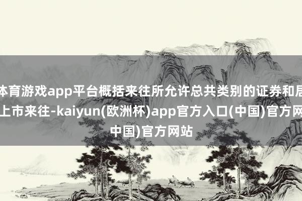 体育游戏app平台概括来往所允许总共类别的证券和居品上市来往-kaiyun(欧洲杯)app官方入口(中国)官方网站