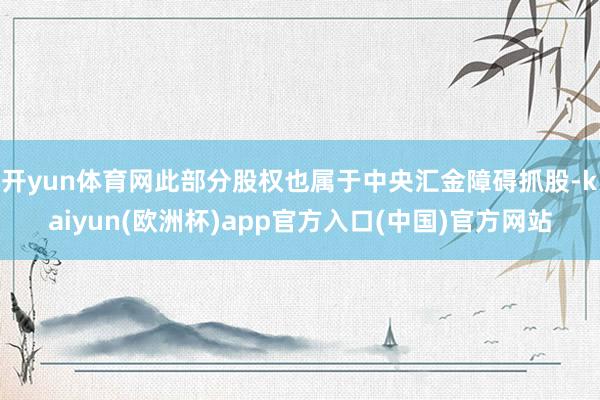 开yun体育网此部分股权也属于中央汇金障碍抓股-kaiyun(欧洲杯)app官方入口(中国)官方网站