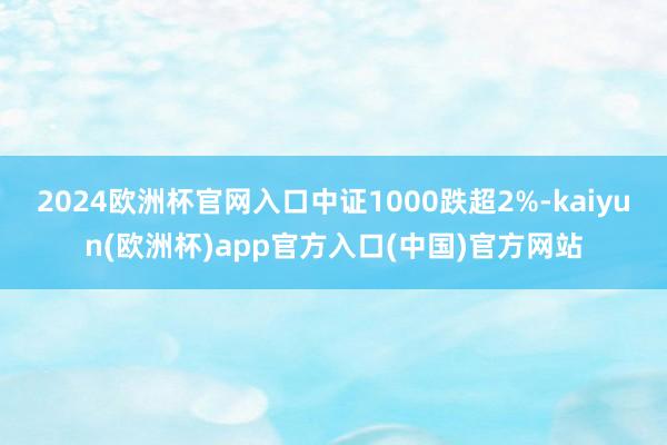 2024欧洲杯官网入口中证1000跌超2%-kaiyun(欧洲杯)app官方入口(中国)官方网站