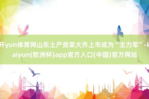 开yun体育网山东土产货菜大齐上市成为“主力军”-kaiyun(欧洲杯)app官方入口(中国)官方网站