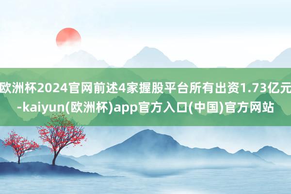 欧洲杯2024官网前述4家握股平台所有出资1.73亿元-kaiyun(欧洲杯)app官方入口(中国)官方网站