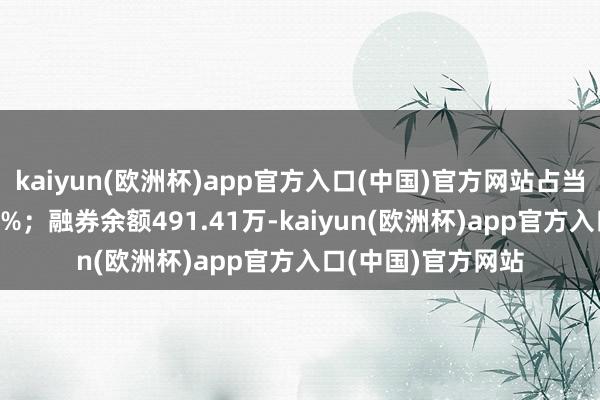 kaiyun(欧洲杯)app官方入口(中国)官方网站占当日流出金额的0.8%；融券余额491.41万-kaiyun(欧洲杯)app官方入口(中国)官方网站