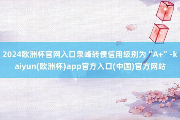 2024欧洲杯官网入口泉峰转债信用级别为“A+”-kaiyun(欧洲杯)app官方入口(中国)官方网站
