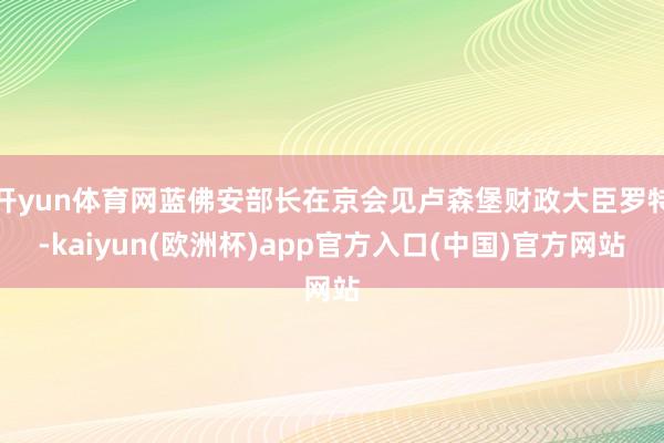 开yun体育网蓝佛安部长在京会见卢森堡财政大臣罗特-kaiyun(欧洲杯)app官方入口(中国)官方网站