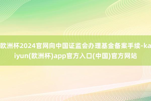 欧洲杯2024官网向中国证监会办理基金备案手续-kaiyun(欧洲杯)app官方入口(中国)官方网站
