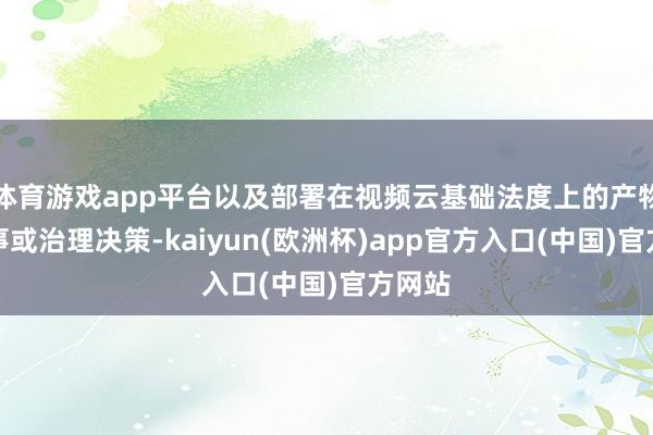 体育游戏app平台以及部署在视频云基础法度上的产物、作事或治理决策-kaiyun(欧洲杯)app官方入口(中国)官方网站