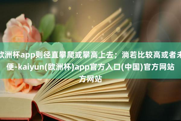 欧洲杯app则径直攀爬或攀高上去；淌若比较高或者未便-kaiyun(欧洲杯)app官方入口(中国)官方网站