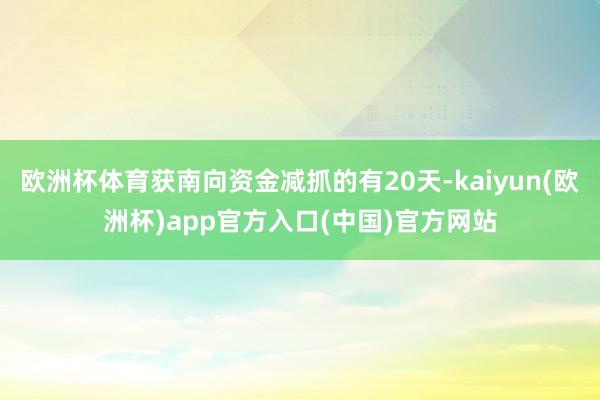 欧洲杯体育获南向资金减抓的有20天-kaiyun(欧洲杯)app官方入口(中国)官方网站