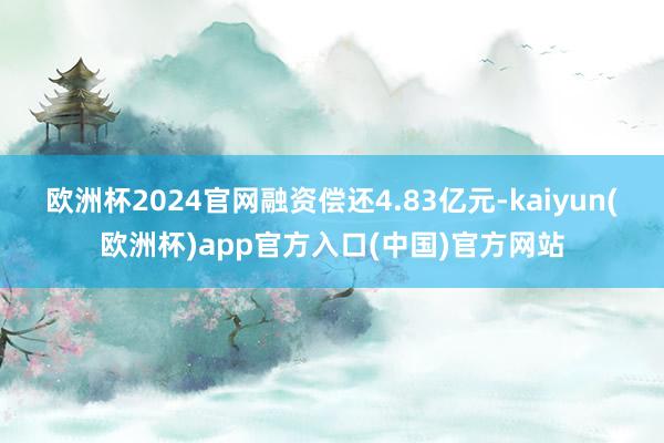 欧洲杯2024官网融资偿还4.83亿元-kaiyun(欧洲杯)app官方入口(中国)官方网站